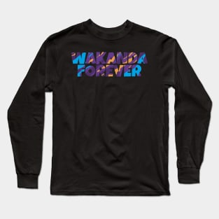 wakanda forever font Long Sleeve T-Shirt